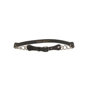 MARTINA MORI Black Made In Italy Leather Chain Belt
